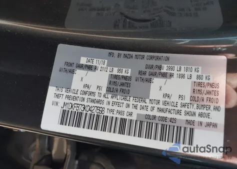 2019 Mazda Cx-3 Sport from USA, damaged, VIN JM1DKFB73K0427698